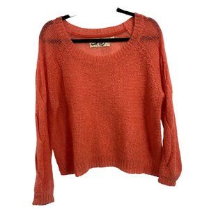 Anthropologie Rosie Neira Homeward Pullover Lightweight Sweater‎ in Coral Size S